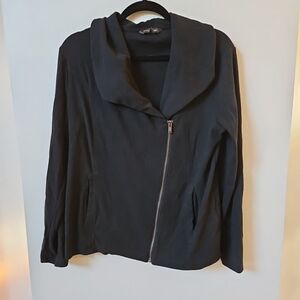 Banana Republic Women’s Black Asymmetric Zip Knit Moto Jacket- Size Large